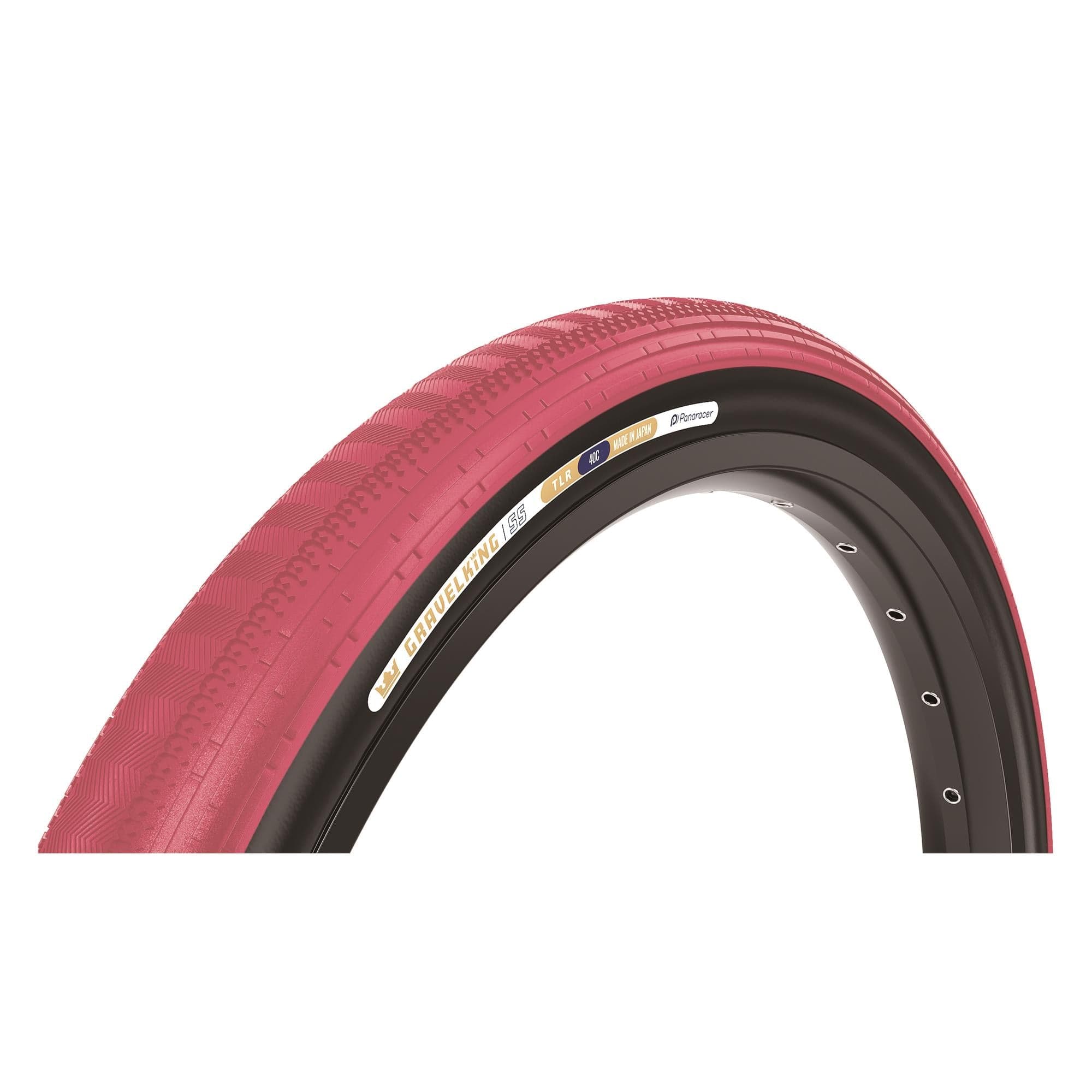 Panaracer GravelKing SS Colour Edition 2025 TLR Gravel Tyre: CRANBERRY/BLACK 700X45C