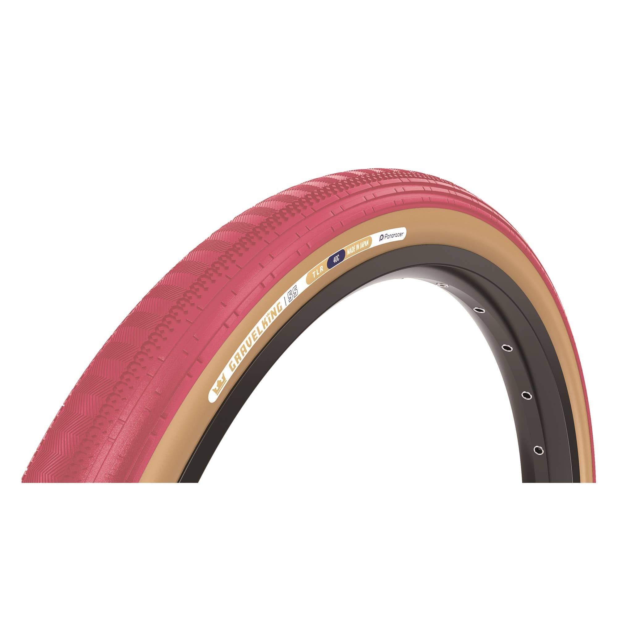 Panaracer GravelKing SS Colour Edition 2025 TLR Gravel Tyre: CRANBERRY/BROWN 700X40C