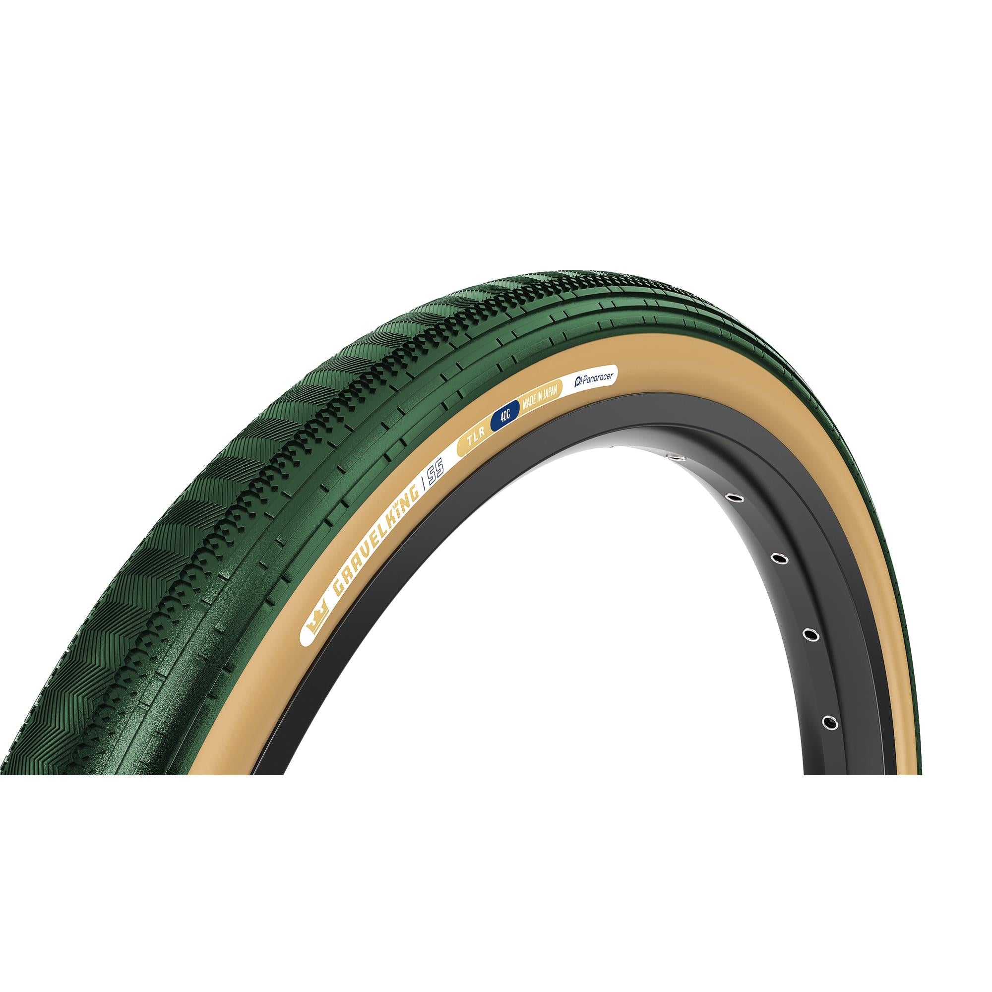 Panaracer GravelKing SS Colour Edition 2026 TLR Gravel Tyre: BRITISH RACING GREEN/BROWN 700X40C