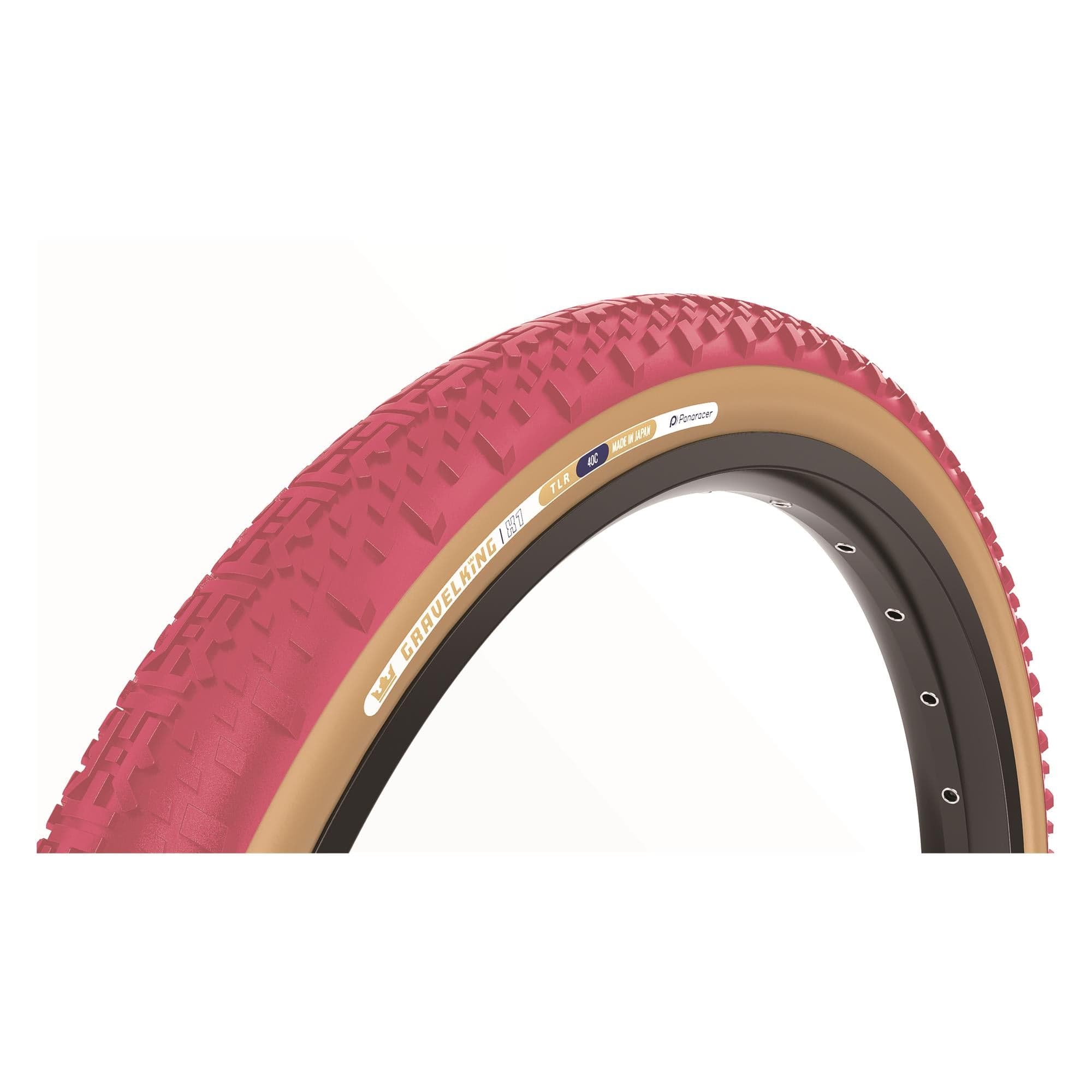 Panaracer GravelKing X1 Colour Edition 2025 TLR Gravel Tyre: CRANBERRY/BROWN 700X40C