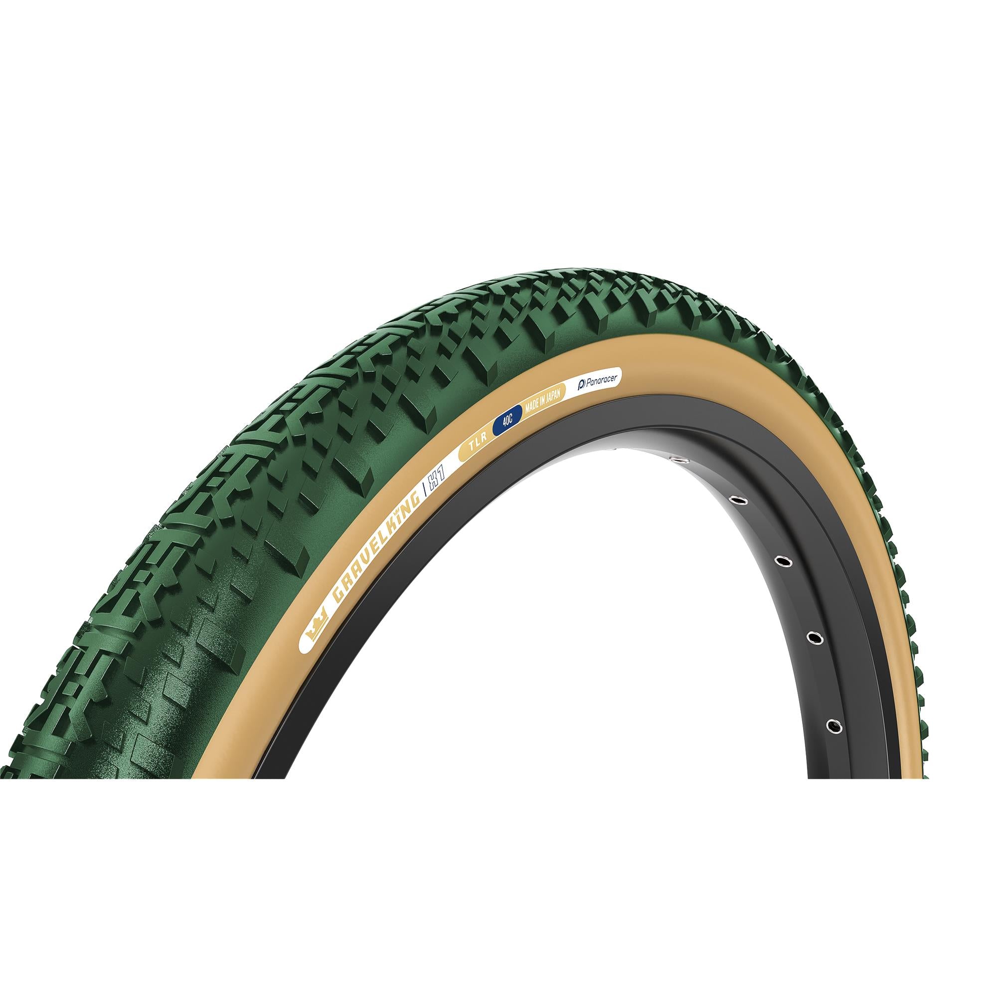 Panaracer GravelKing X1 Colour Edition 2026 TLR Gravel Tyre: BRITISH RACING GREEN/BROWN 700X45C