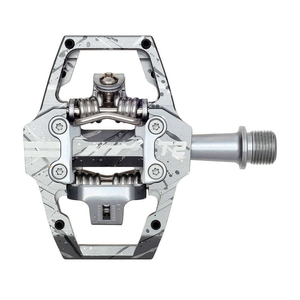 HT Components T-2 Trail Clipless 9/16 Grey Camo