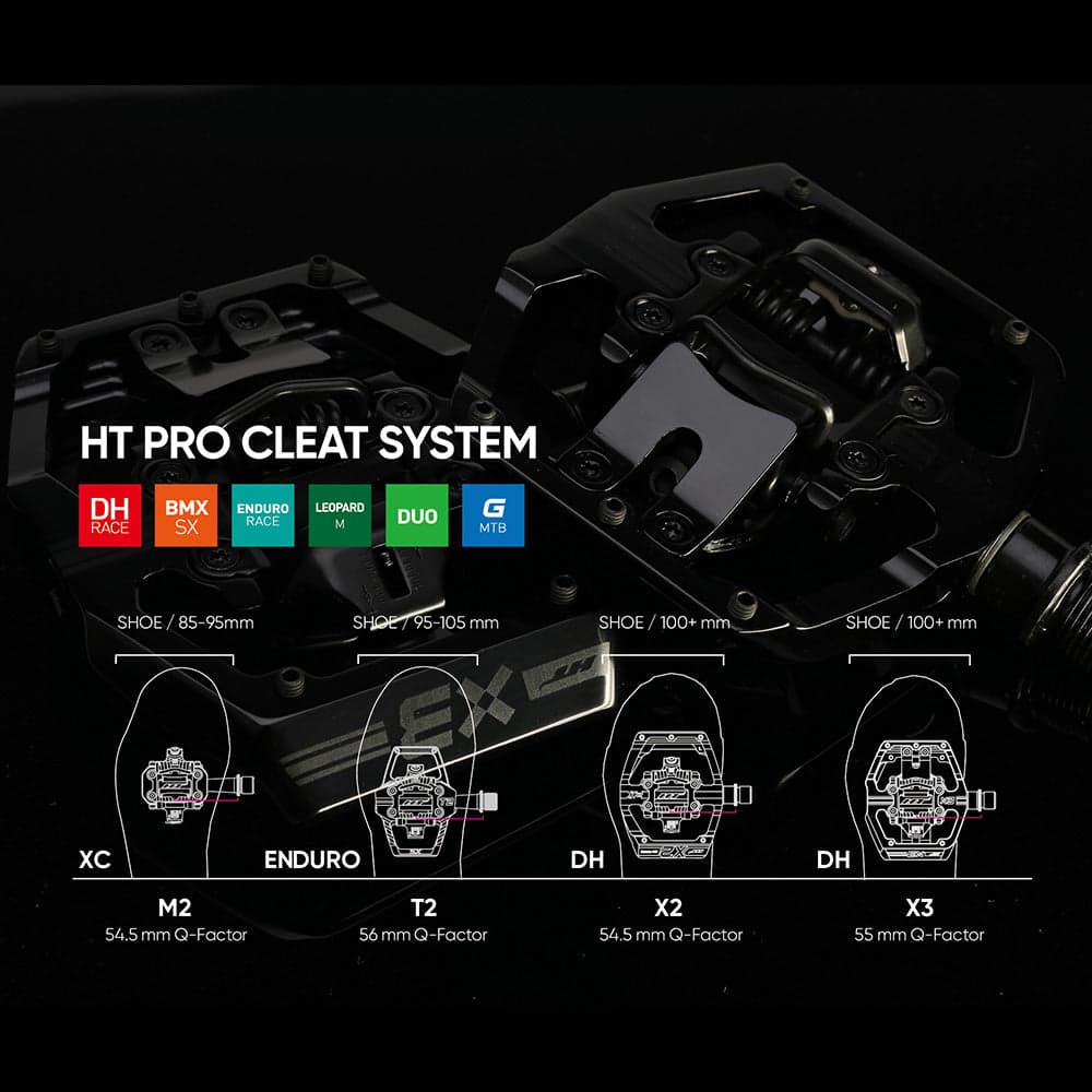 HT Components GT1 Pedals Black 9/16"