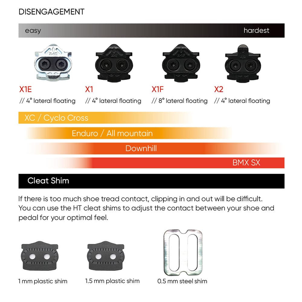 HT Components T2-SX Pedals Stealth Black 9/16"