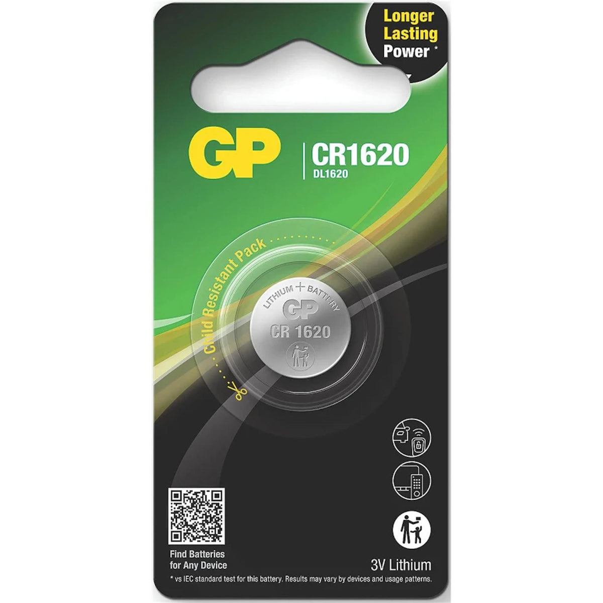 Phillips CR1620 Single Pack:  CR1620