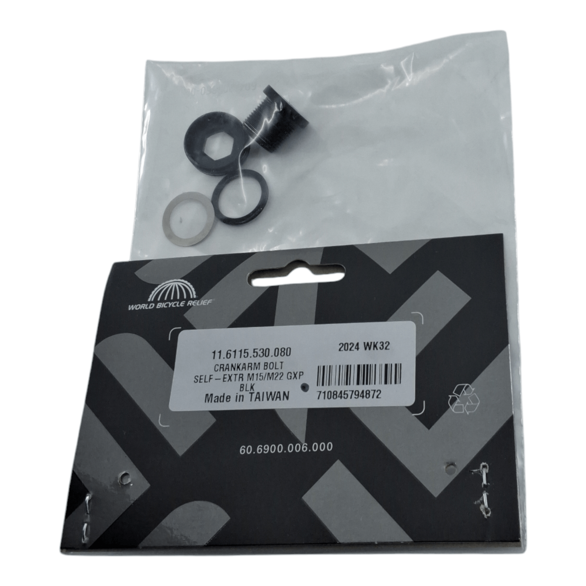 Sram Spare - Crank Arm Bolt Kit Self Extracting M15/M22 Gxp Black: Black