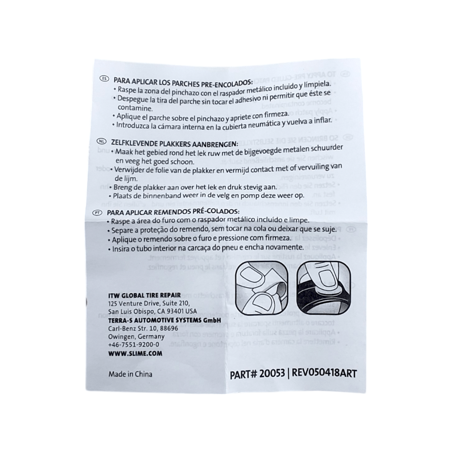 Slime Skabs Cycling Pre Glued Puncture Repair Patch Kit