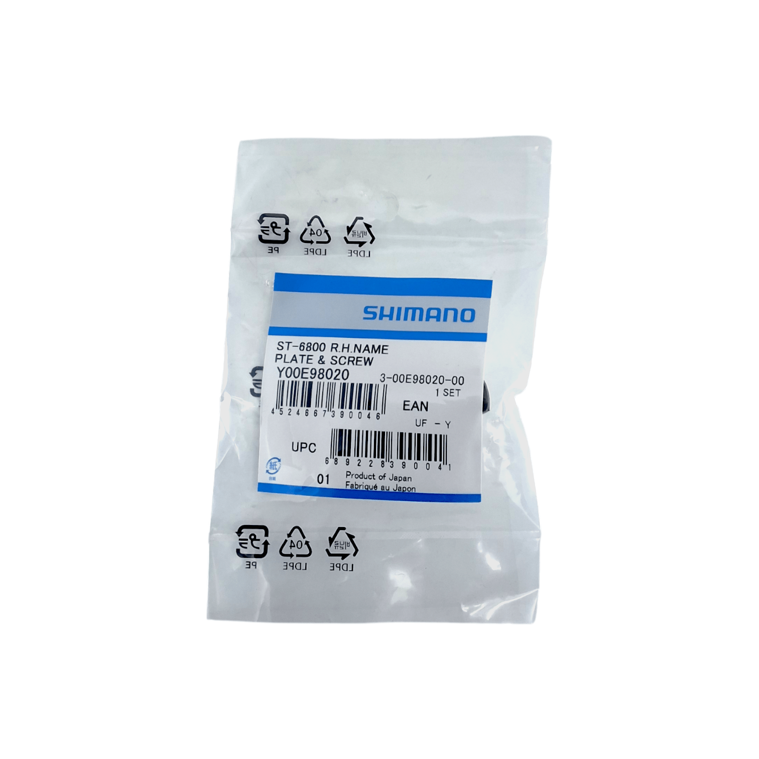 Shimano ST-6800 Right-Hand Name Plate & Fixing Screw - Genuine Spare