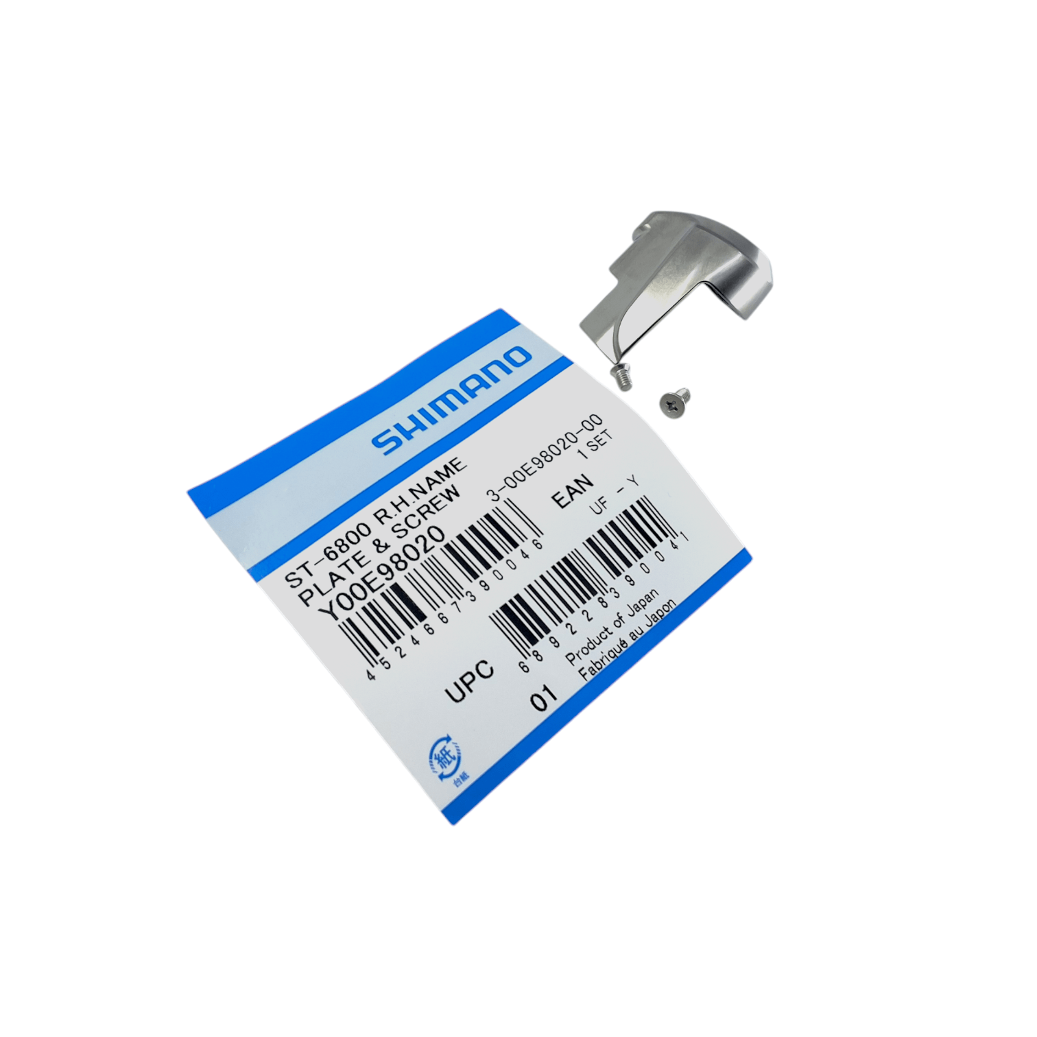 Shimano ST-6800 Right-Hand Name Plate & Fixing Screw - Genuine Spare