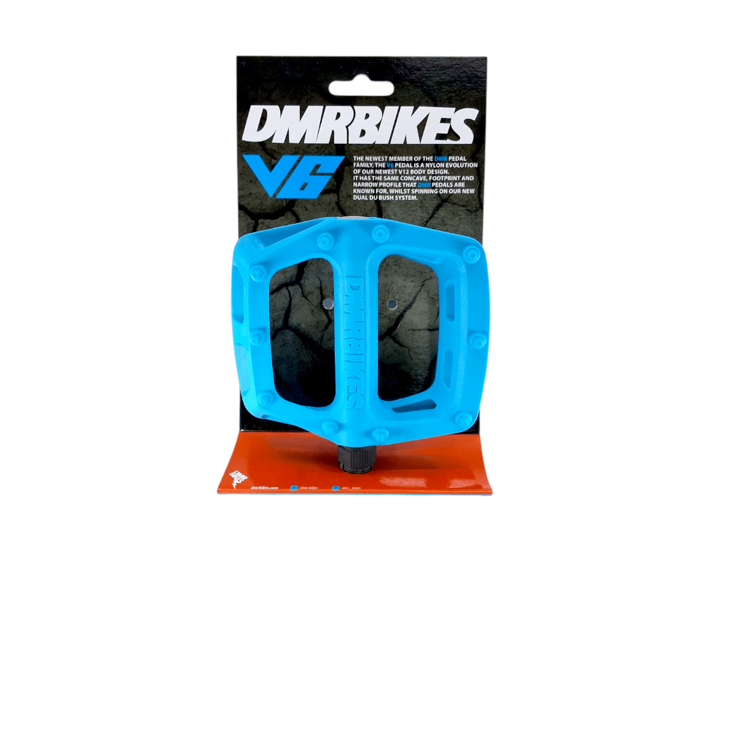 DMR V6 Nylon Mountain Biking Pedal - Cro-Mo Axle - Blue