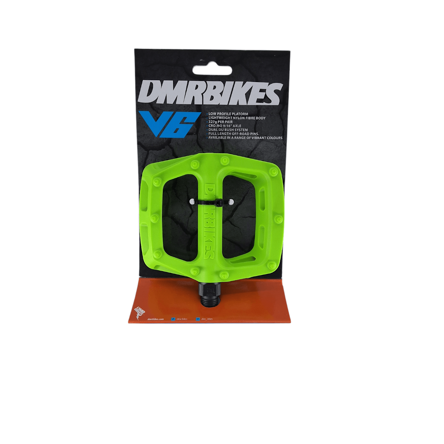 DMR V6 Nylon Mountain Biking Pedal - Cro-Mo Axle - Green