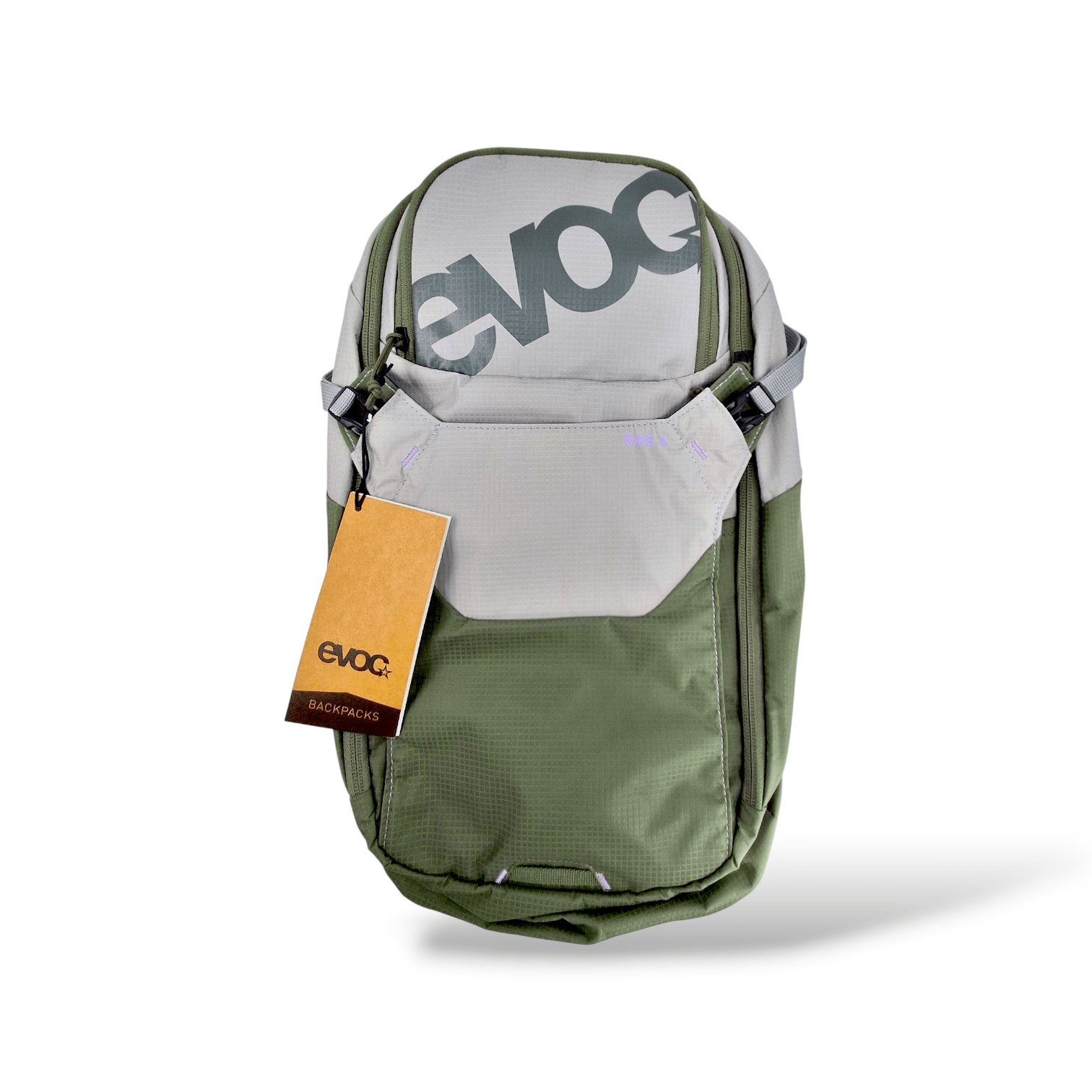 Evoc Ride Performance Backpack 8L 2022: Stone/Dark Olive One Size