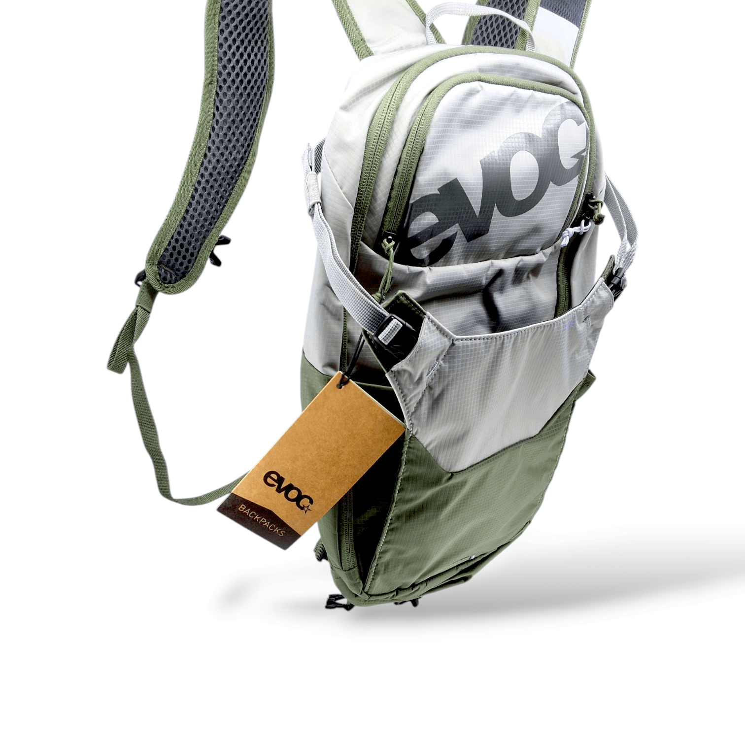 Evoc Ride Performance Backpack 8L 2022: Stone/Dark Olive One Size