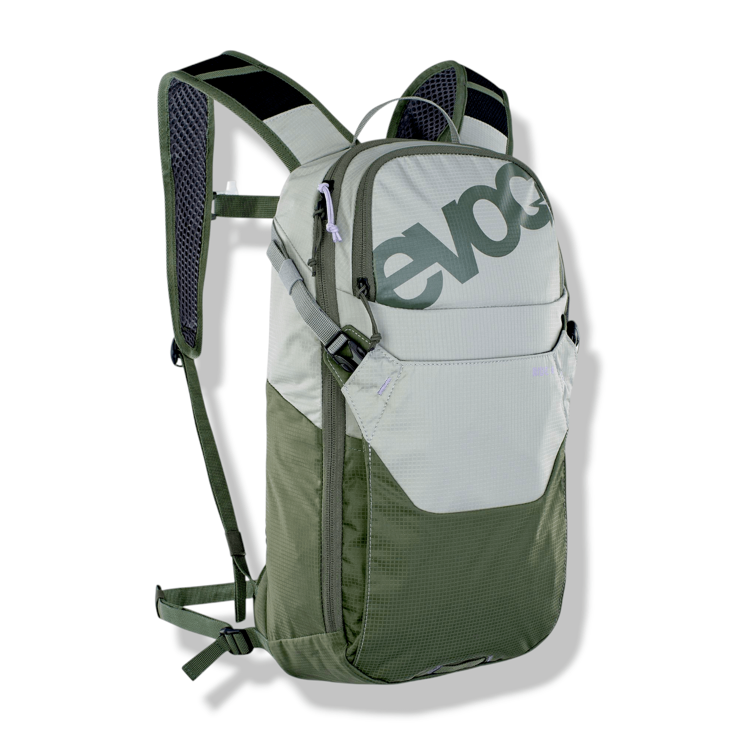 Evoc Ride Performance Backpack 8L 2022: Stone/Dark Olive One Size