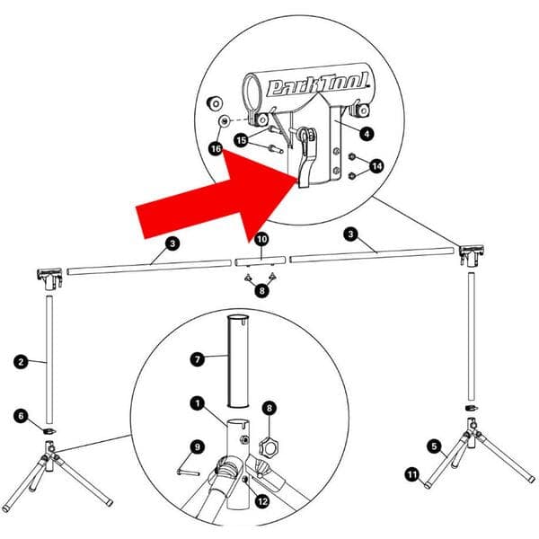 Park Tool 929-ES - Top Tube Quick Release Assembly for ES-1 and ES-2