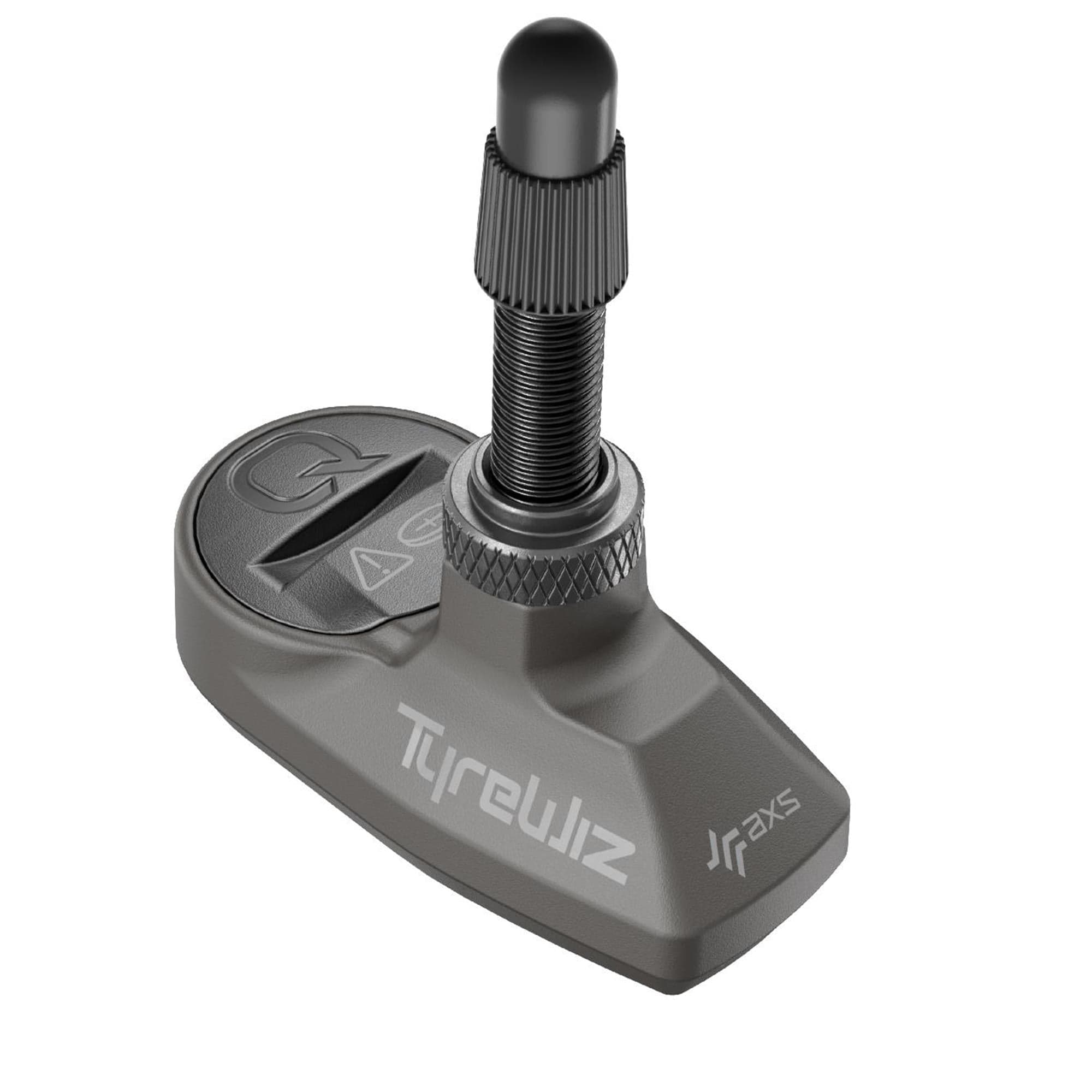 Quarq Tyrewiz 2.0 Air Pressure Sensor For Presta Valve (2 Sensors W/ Batteries, 2 Rubber Bumpers And A Rim Depth Guage):