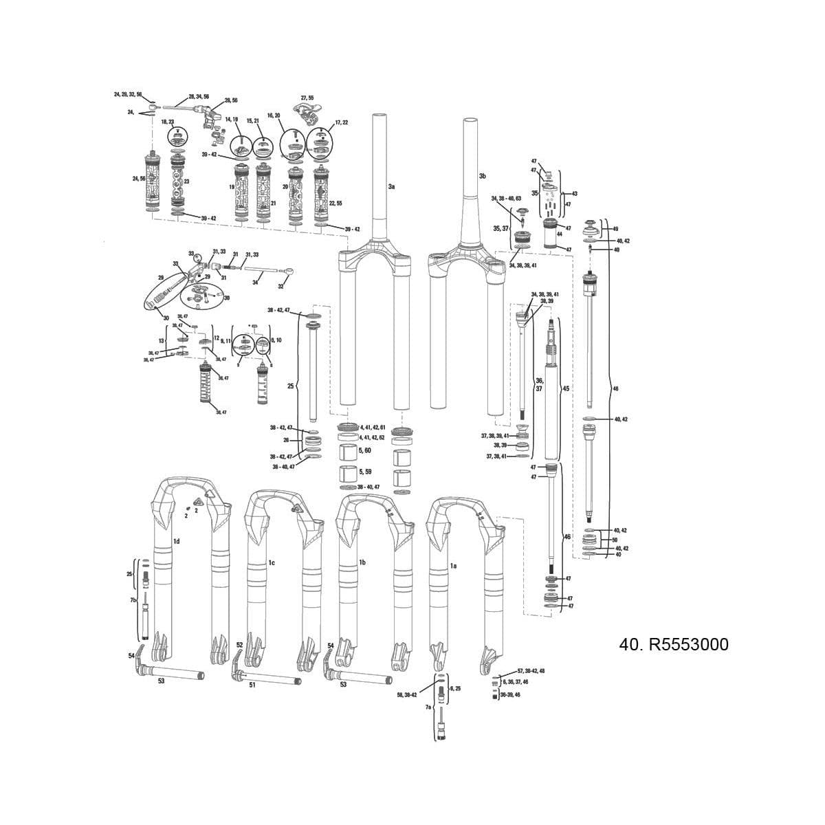 Rockshox Spare - Front Suspension Service Kit (Full), Dual Position Air/Motion Control Dna - 2012 Revelation: