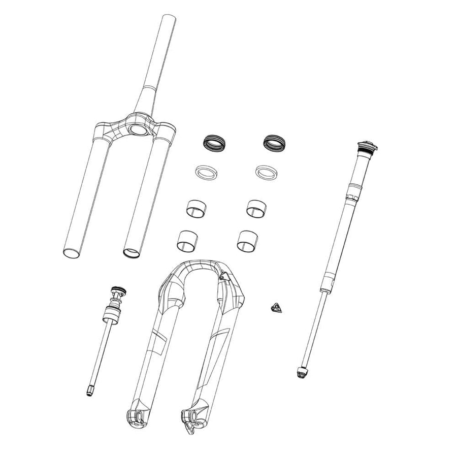 RockShox Spare - Front Suspension Internals Right Assembly TK Recon Silver TK26,29 80-120 Remote 17mm Cable Pull (PopLoc/Original PushLoc Only) A1-A3: