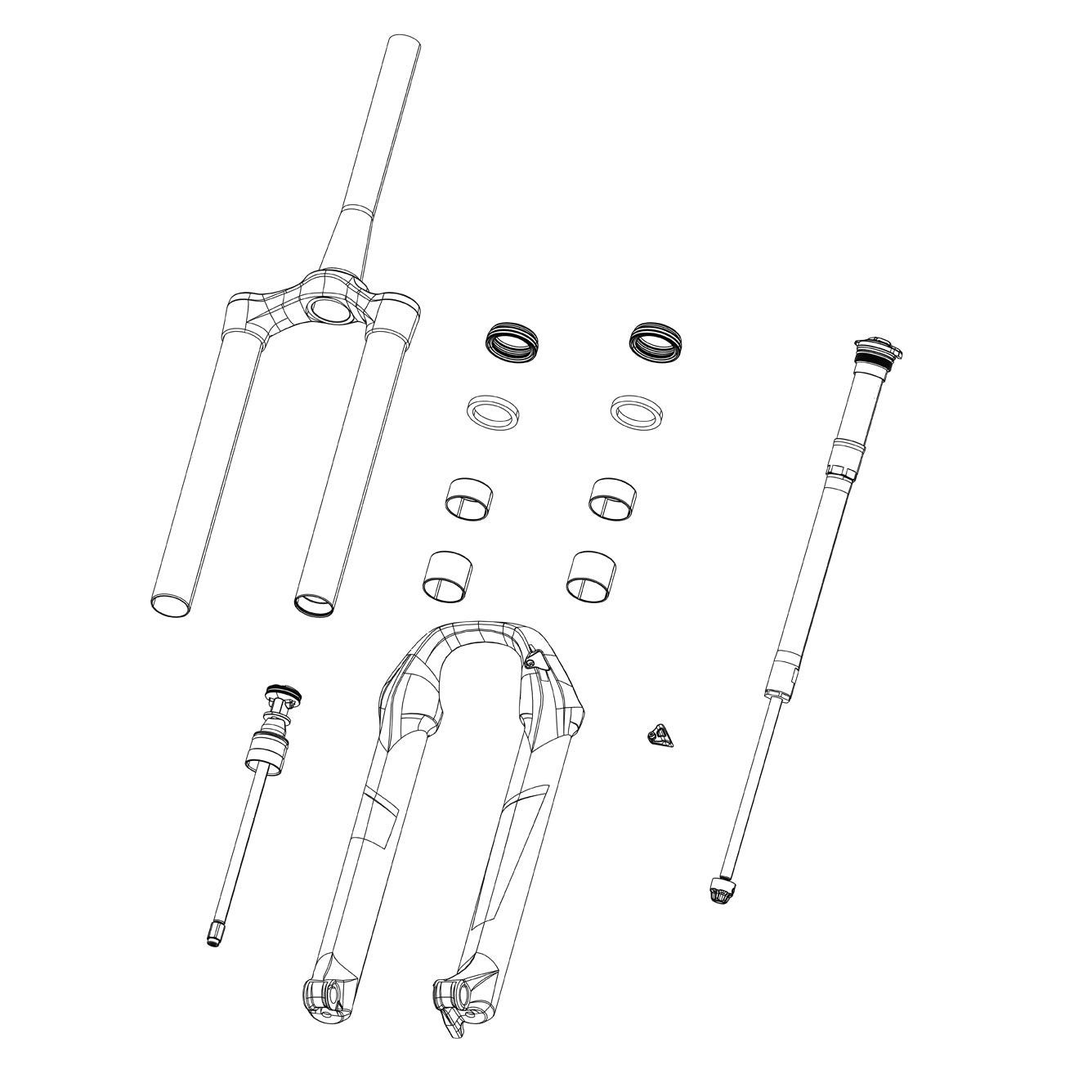 RockShox Spare - Front Suspension Chassis Upper CSU Pike Dual Position Air 27.5/29 46 Off-Set Aluminium TaperDiffusion Black: BLACK 27.5"