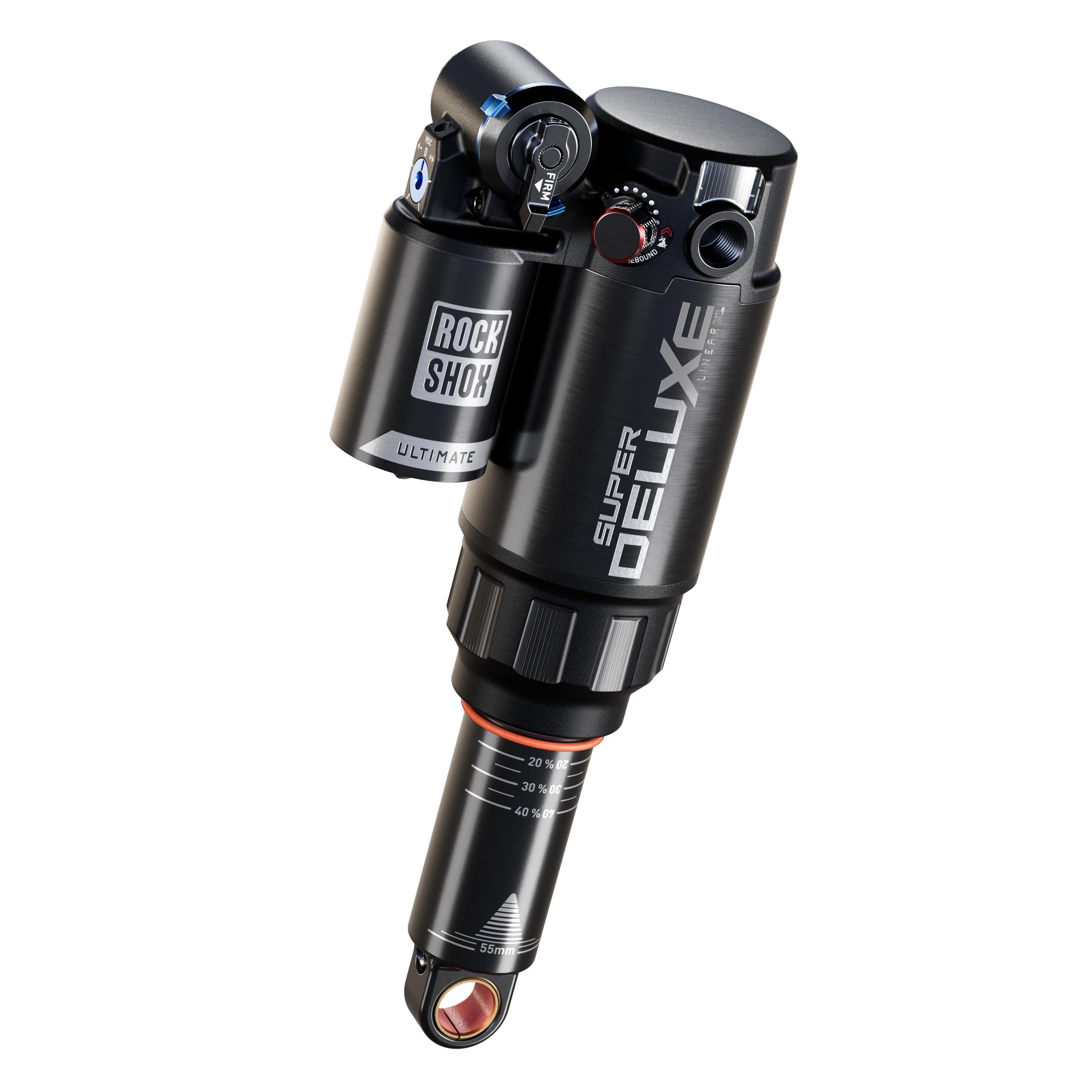 RockShox Rear Shock Super Deluxe Ultimate RC2T -  Trunnion Standard-D1: REB55/COMP34 205X60