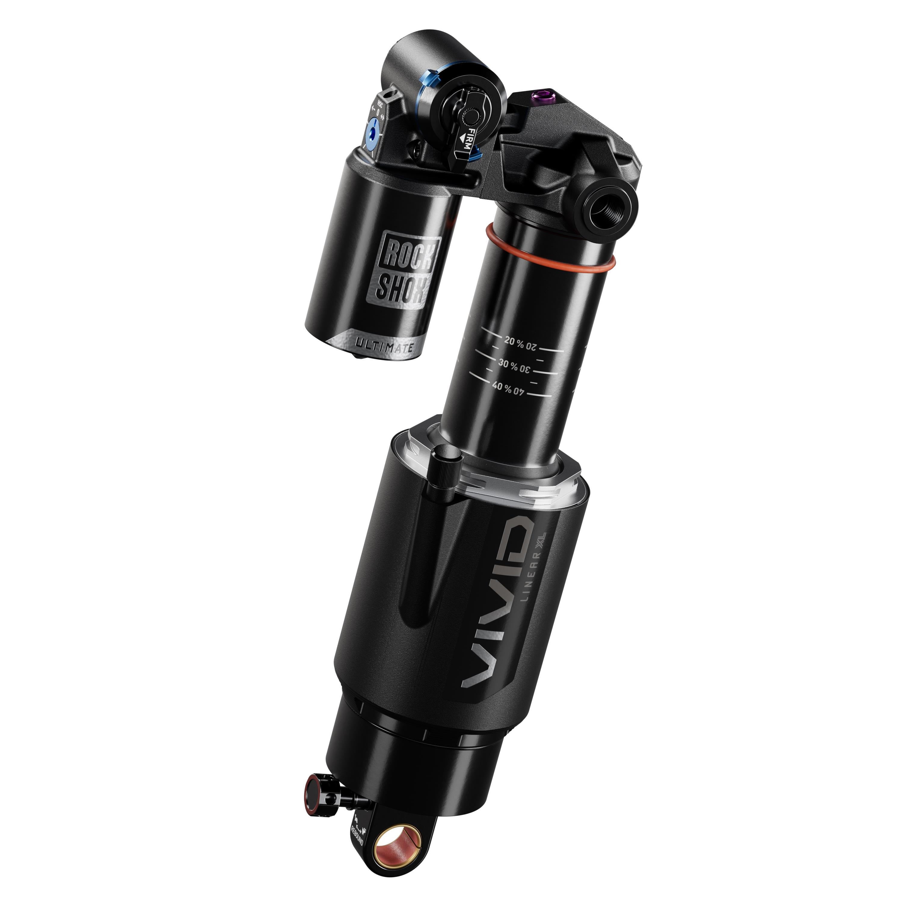 RockShox Rear Shock Vivid Ultimate RC2T - Standard Trunnion - D1: REB55/COMP34 205X62
