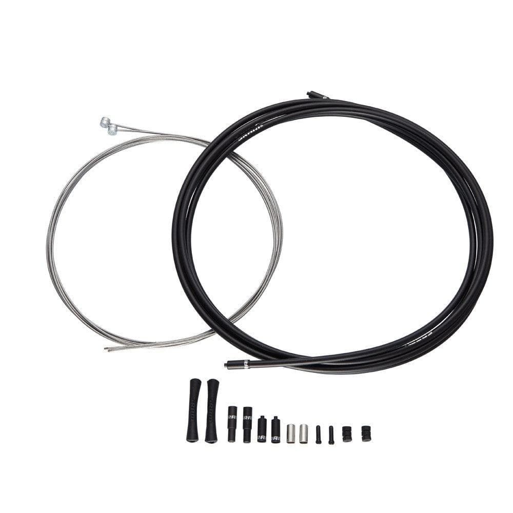 Sram Slickwire Mtb Brake Cable Kit 5Mm (1X 1350Mm, 1X 2350Mm 1.5Mm Coated Cables, 5Mm Kevlar® Reinforced Compression-Free Housing, Ferrules, End Caps, Frame Protectors): Black
