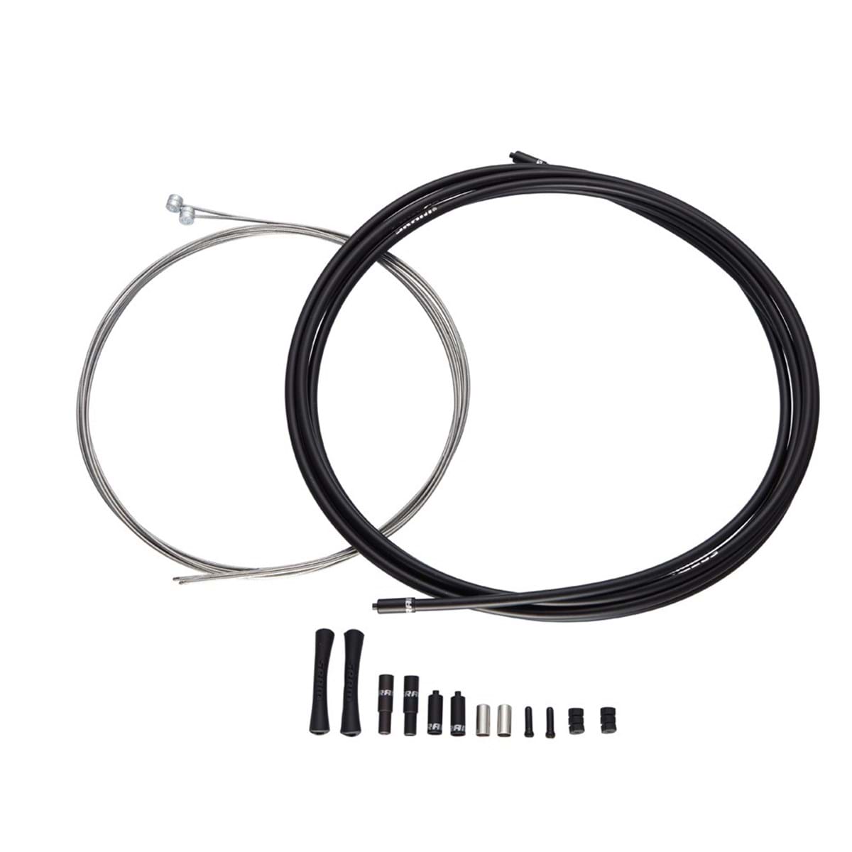 SRAM Road Brake Cable Kit Black 5mm (1x 850mm, 1x 1750mm 1.6mm coated stainless cables, 5mm Kevlar® reinforced compression-free housing, ferrules, end caps) - Bagged in non after market packaging: