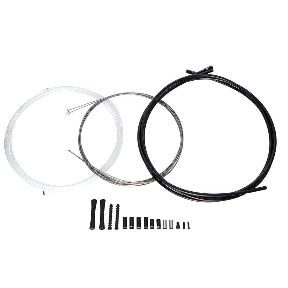 Sram Slickwire Pro Road/Mtb Shift Cable Kit 4Mm (2X2300Mm 1.1Mm Elite Cable, 4Mm Reinforced Linear Strand & 5Mm Seal System Housing, Ferrules, End Caps, Frame Protectors): Black