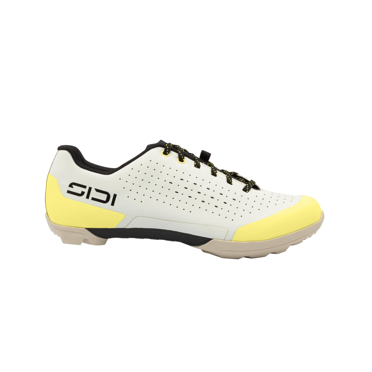Sidi Asper Laces Gravel Shoes: ICE WHITE BRIGHT YELLOW 49