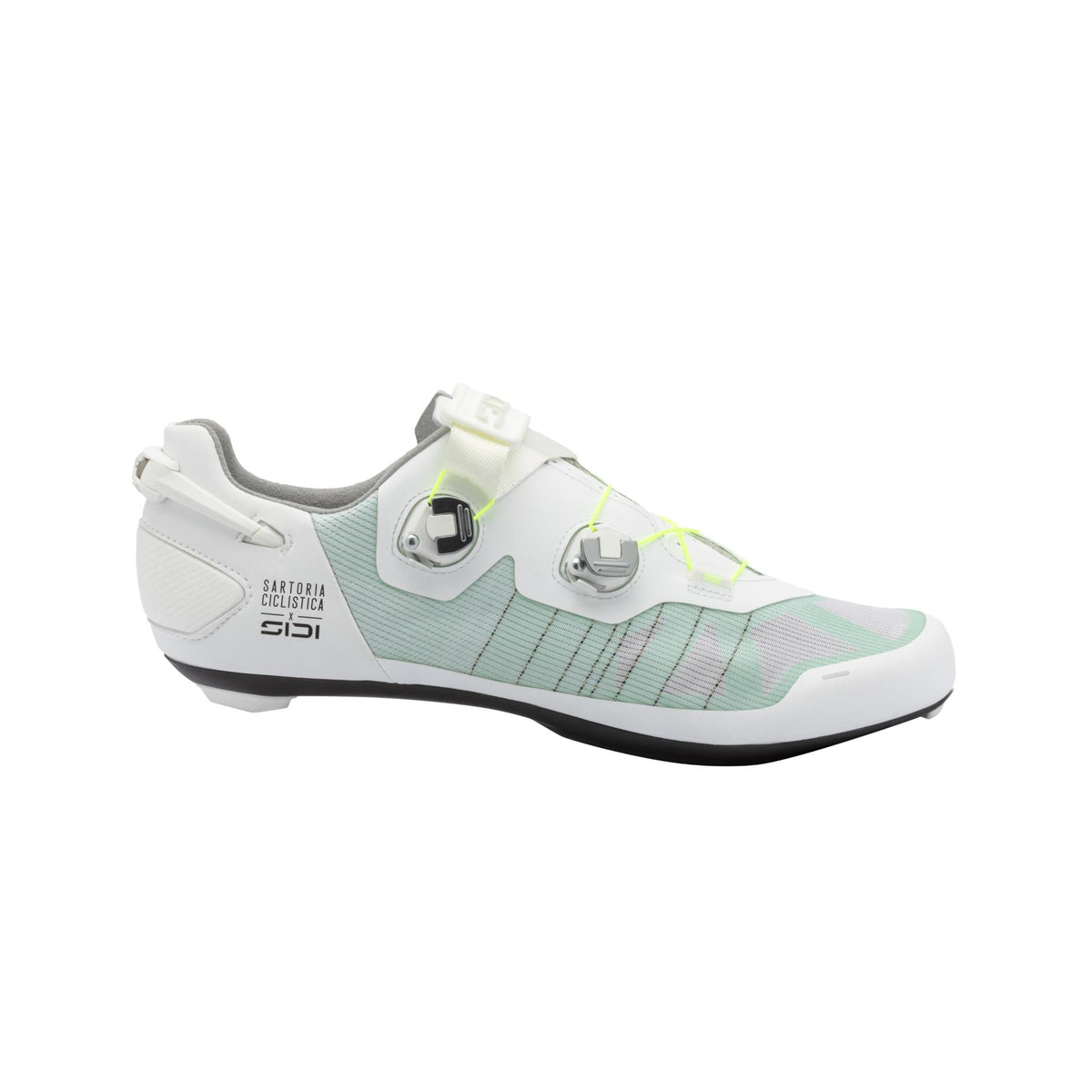 Sidi Laghee Sprinter 2 Road Cycling Shoes: BRIGHT WHITE LIGHT GREEN 40
