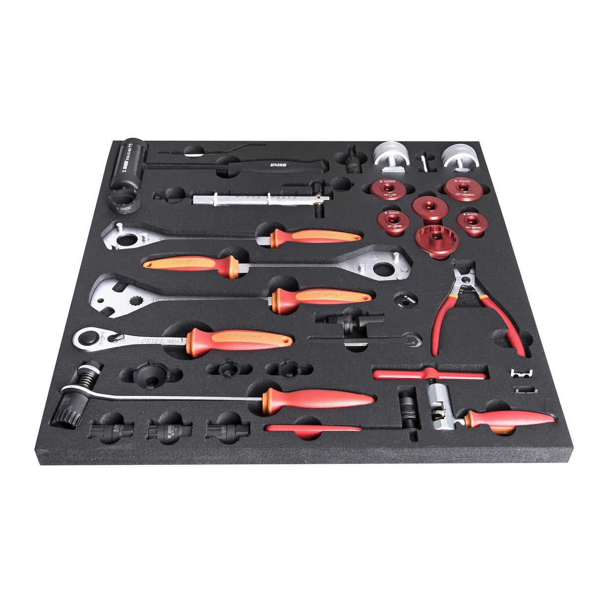 Unior Set Of Tools In Tray 2 For 2600A And 2600C-Drivetrain Tools: Red