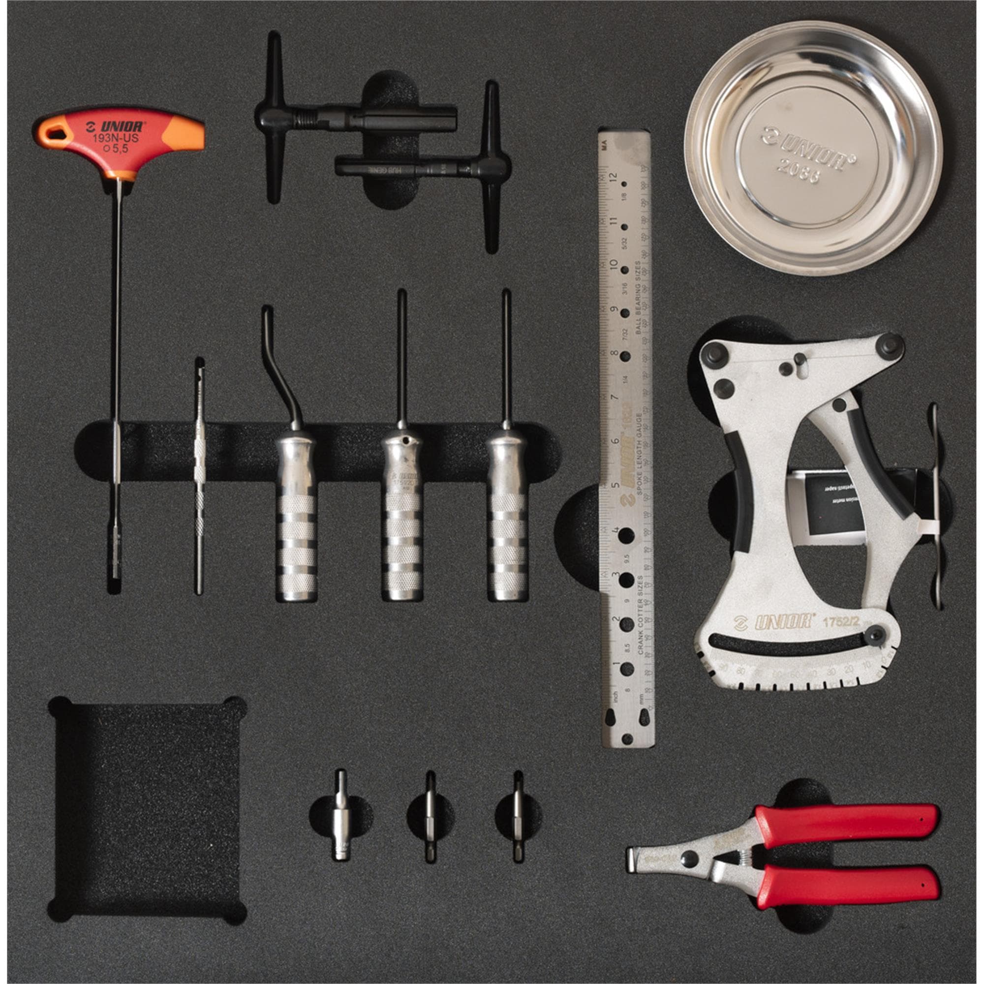 UNIOR Set Of Tools In Tray 1 For 2600C - Wheel Building 2024: BLACK 570X562X30