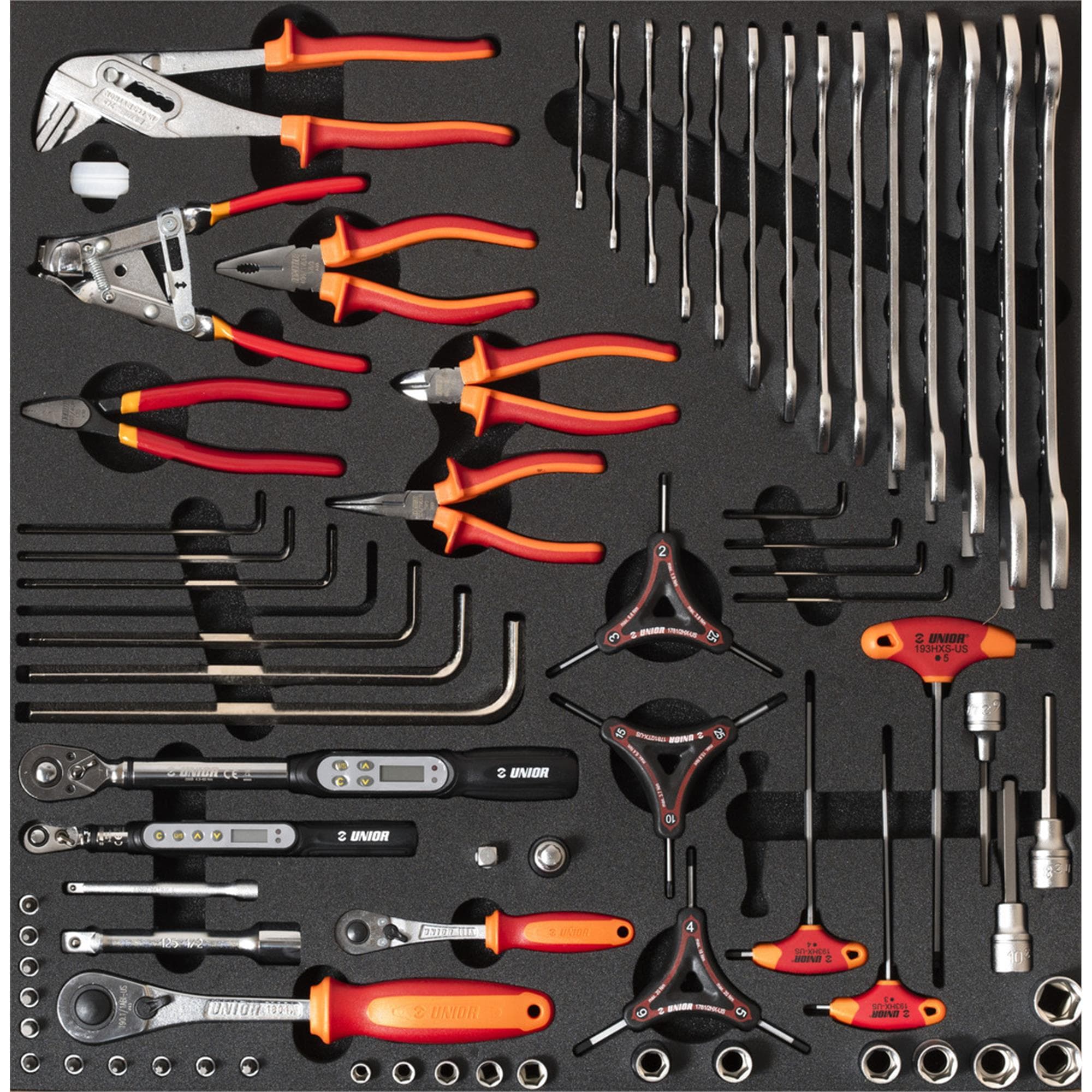 UNIOR Set Of Tools In Tray 4 For 2600A And 2600C - Torque Tools and Pliers 2024: BLACK 570X562X30