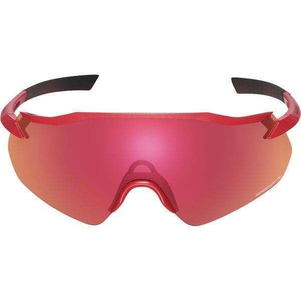 Shimano Equinox Glasses; Metallic Red; RideScape Road Lens