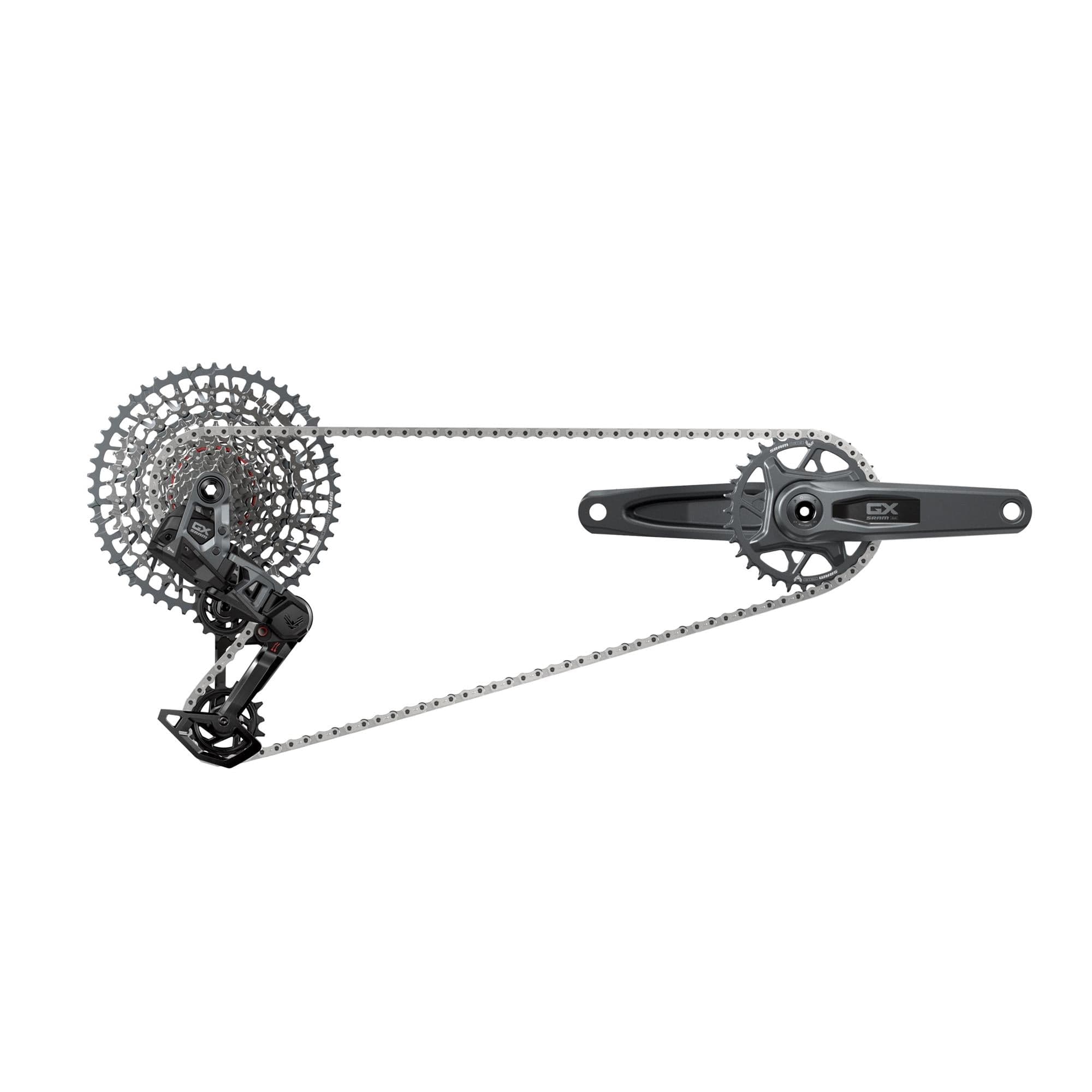 Sram Gx T-Type Eagle Transmission Axs Groupset (Rd W/Battery/Charger/Cord, Ec Pod, Fc Gx Q174 Dub Mtb Wide W/Dm 32T Cr W/2 Guards, Cn 126L, Cs Xs-1275 10-52T): Dark Polar 170Mm