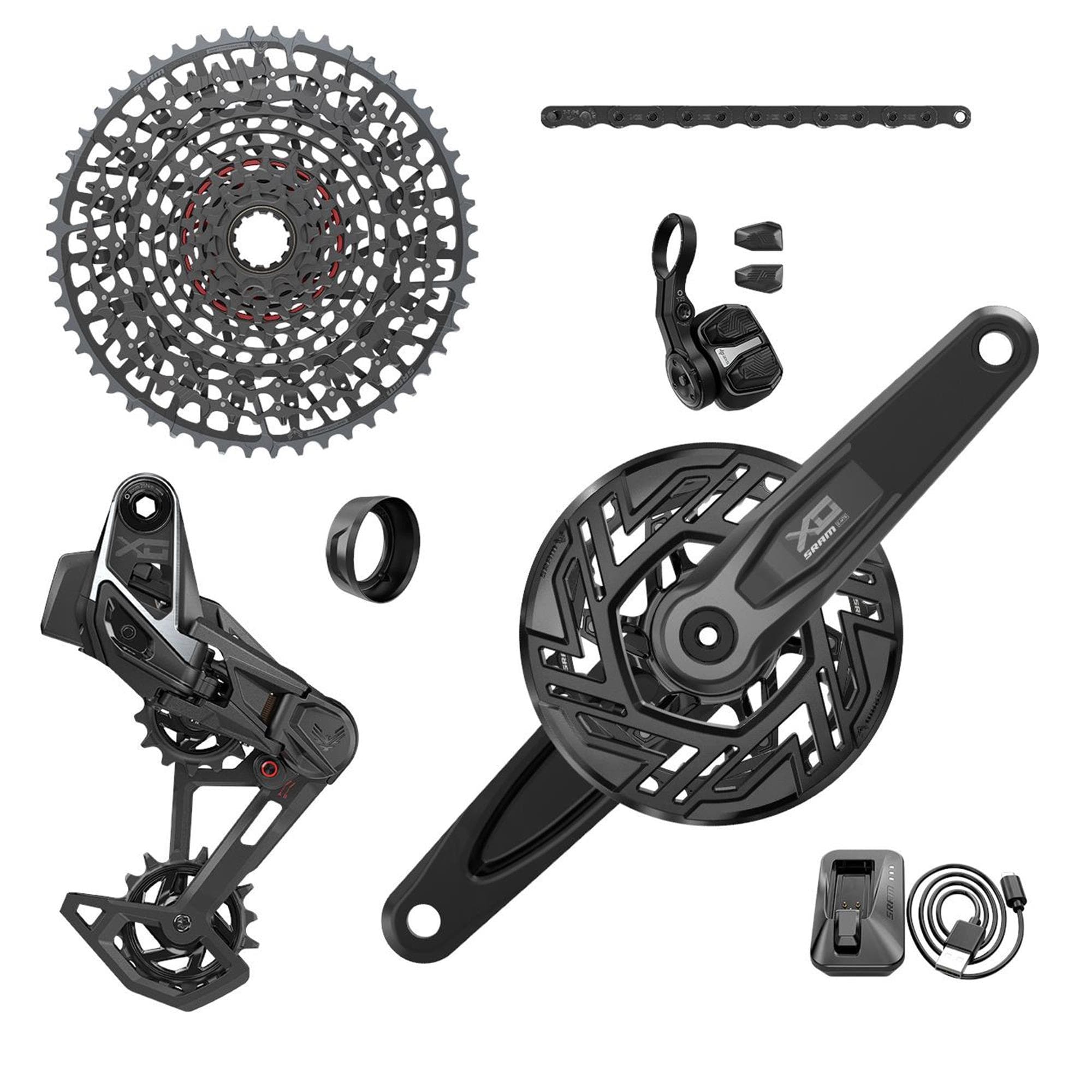 Sram X0 T-Type Eagle E-Mtb Brose Transmission Axs Groupset (Rd W/Battery/Charger/Cord, Ec Pod Ult, Fc X0 Brose Isis 160 W/Cap, Cr T-Type 36T,Clip-On Guard, Cn 126L, Cs Xs-1295 10-52T) 2023:  36T