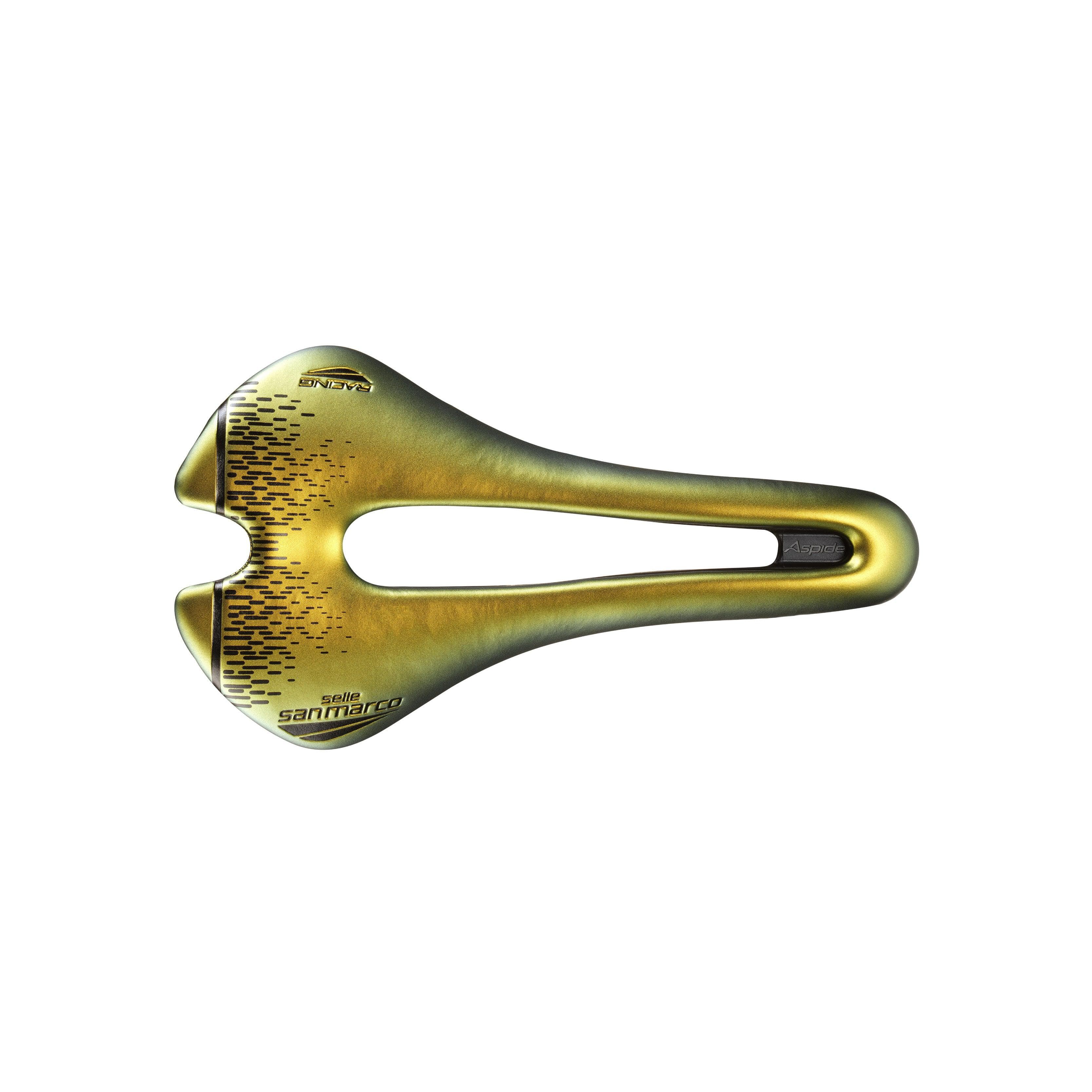 Selle San Marco Aspide Short Racing Saddle: Iridescent Gold S3