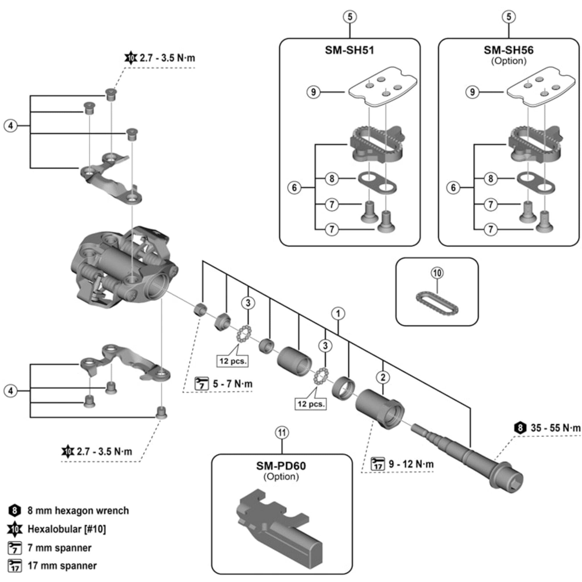 Shimano Spares SH51 MTB SPD cleats single release