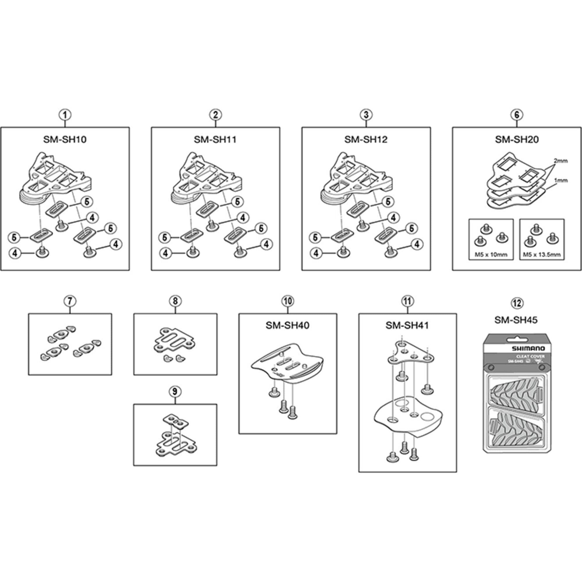 Shimano Spares Cleat Nut 5 Hole; SPD-SL/SPD Type; 2 Piece