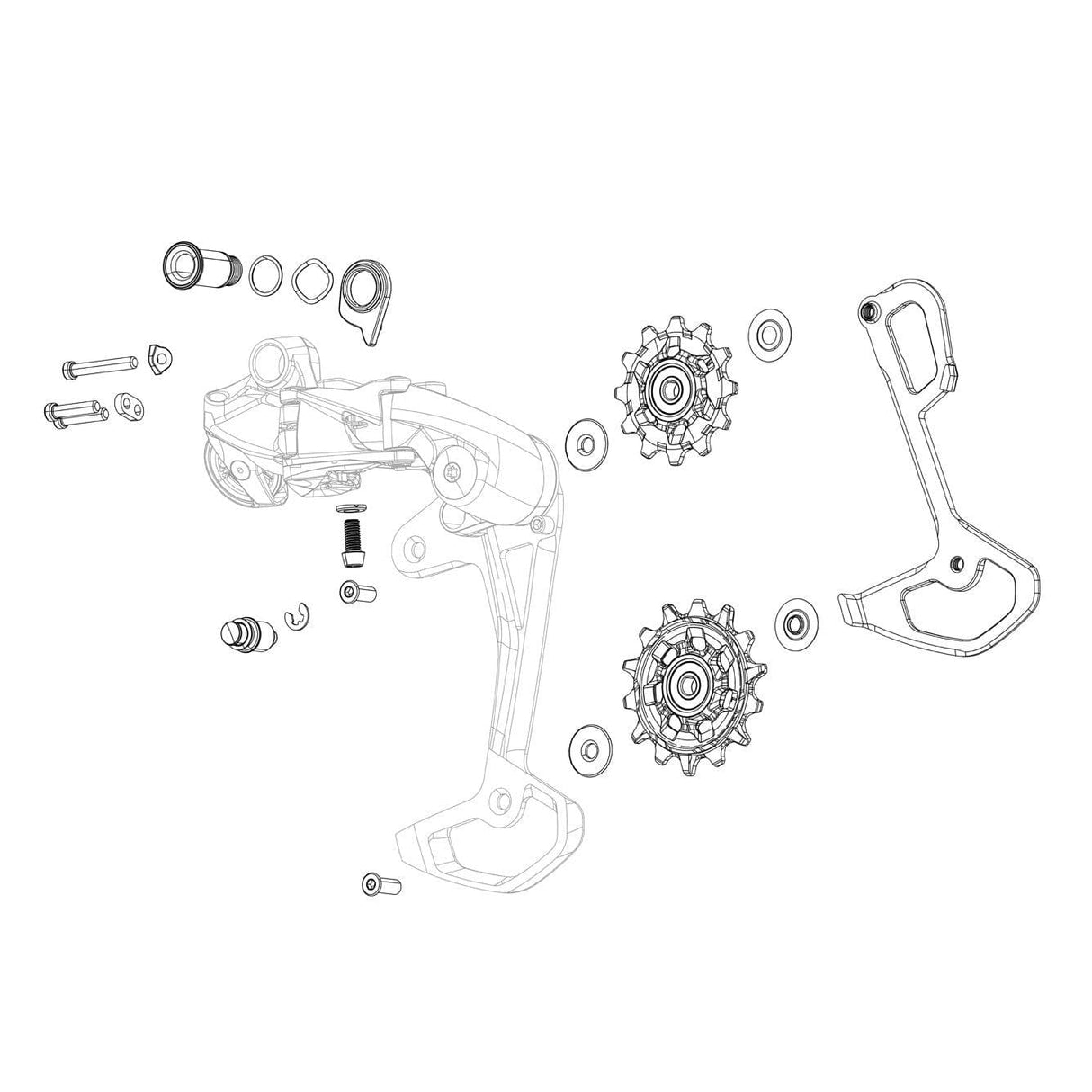 Sram Spare - Rear Derailleur Pulley Kit Rival Etap Axs Steel Bearing (Includes 12T Upper And 12T Lower Pulleys, 18.5Mm And 12.9Mm Steel Pulley Screws):