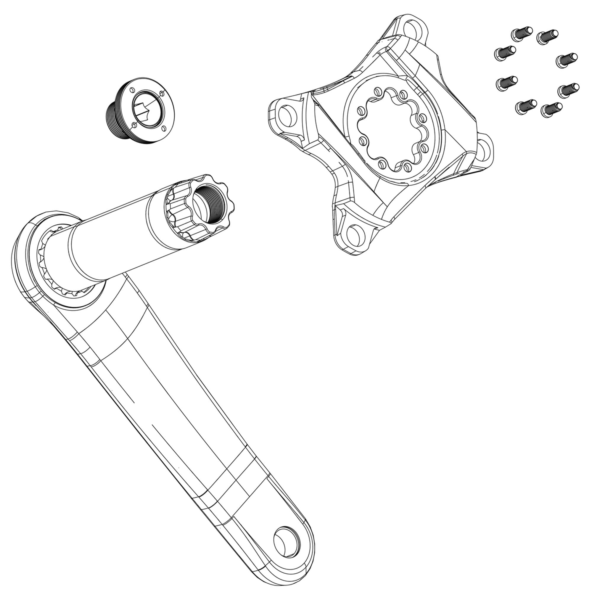SRAM Crank Arm Bolt Kit Self-Extracting:  M15