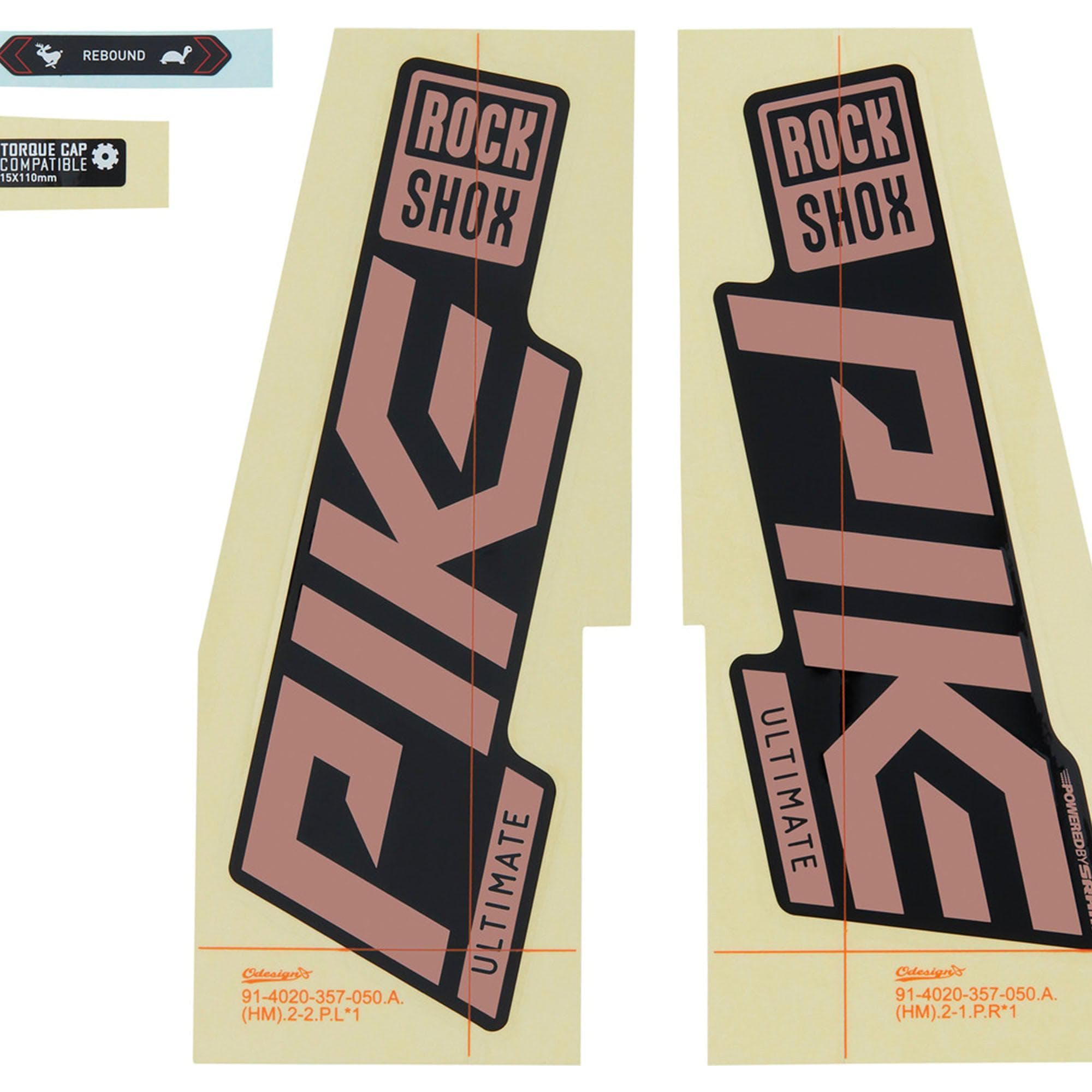Rockshox Fork Decal Kit - Pike Ultimate 27/29 (2021): Matte Copper Foil/High Gloss Black