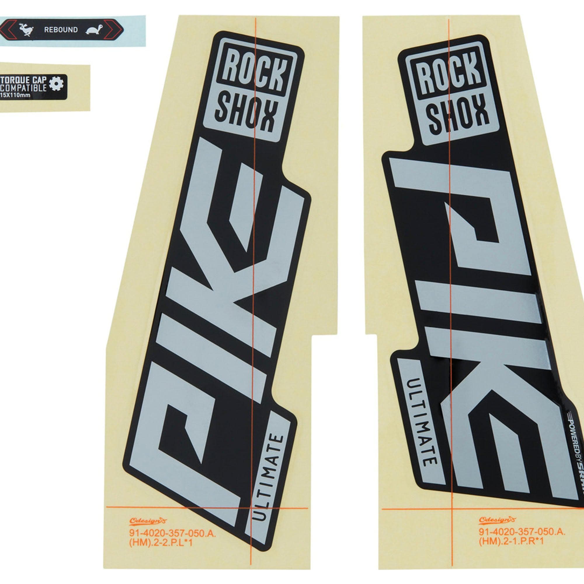Rockshox Fork Decal Kit - Pike Ultimate 27/29 (2021): Gloss Polar Foil/High Gloss Black