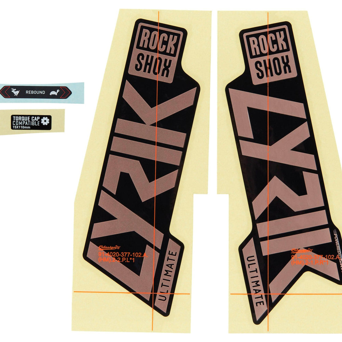 Rockshox Fork Decal Kit - Lyrik Ultimate 27/29 (2021) - High Gloss Black