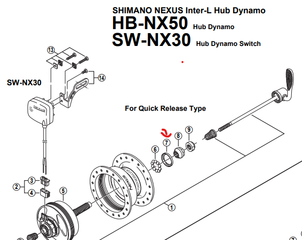 Shimano Spares HB-NX50 left hand dust cap