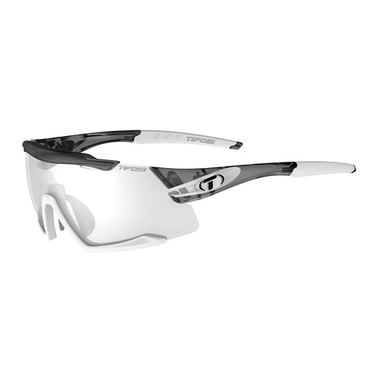 Tifosi Aethon Fototec Single Lens Sunglasses 2019: Crystal Smoke/White/Fototec Light Night