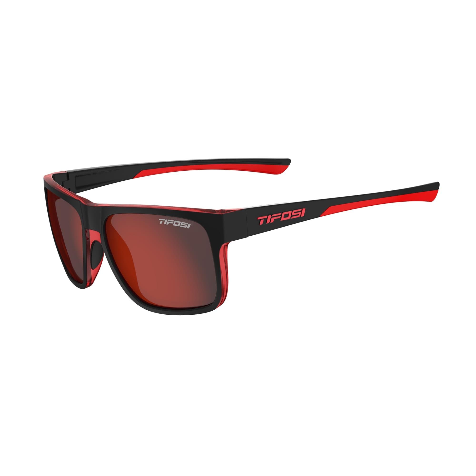 Tifosi Swick Single Lens Eyewear 2019: Satin Black/Crimson/Smoke Red