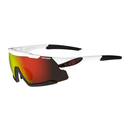 Tifosi Aethon Interchangeable Clarion Lens Sunglasses 2019: White/Black/Clarion Red