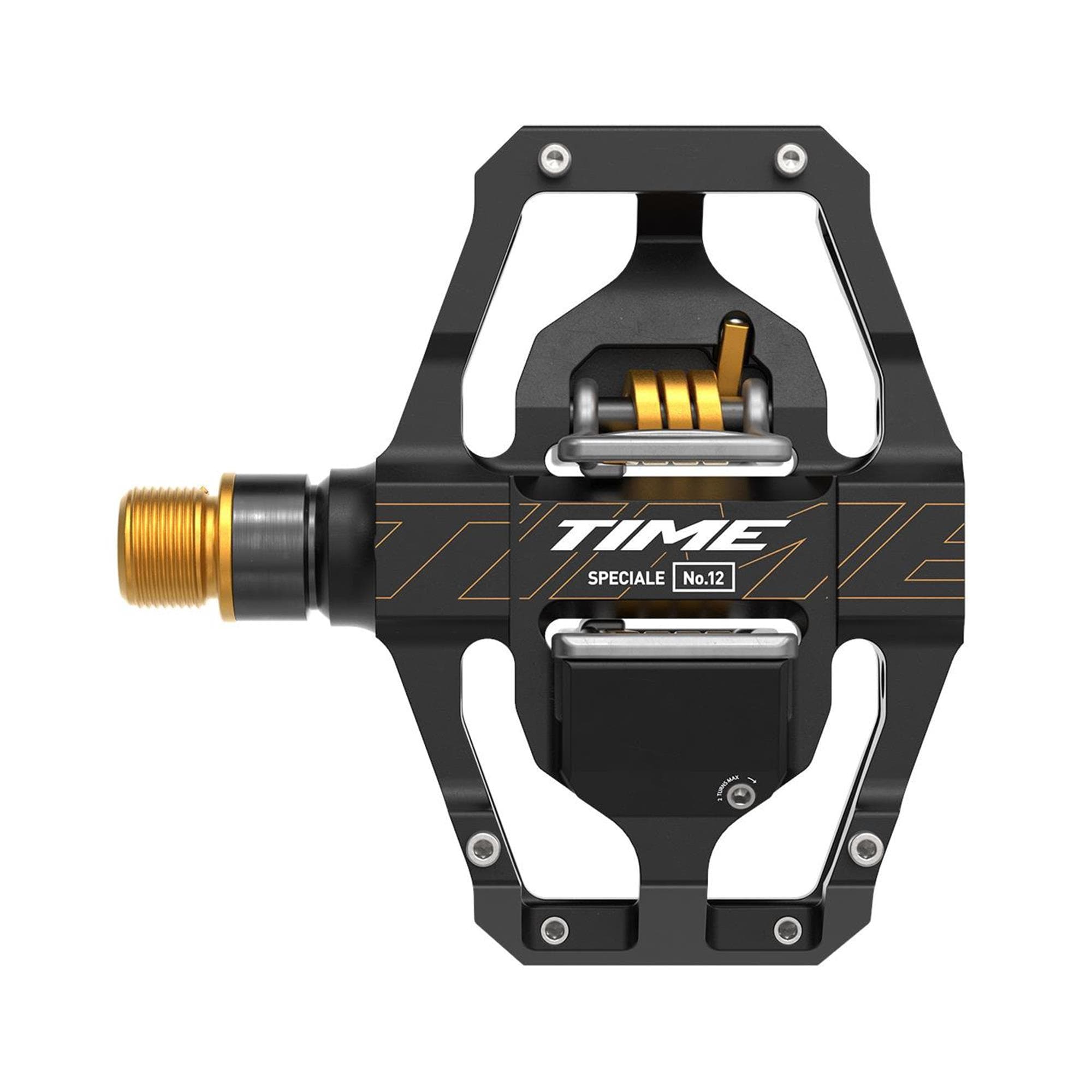 Time Pedal - Speciale 12 Mtb Pedals, Aluminum Body And Titanium Spindle, Including Atac Standard Cleats: Black / Gold