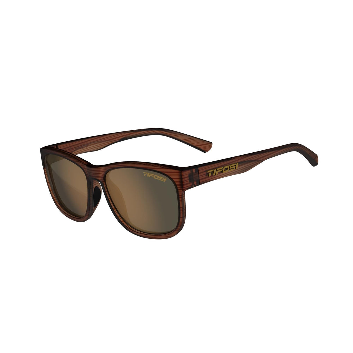 Tifosi Swank Xl Single Polarised Lens Sunglasses 2022: Woodgrain/Brown Polarized